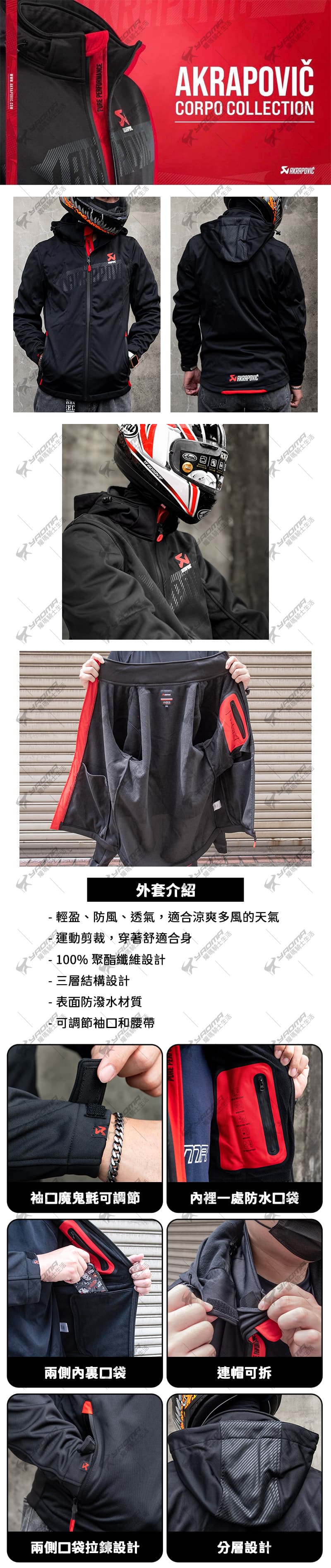 AKRAPOVIC SOFTSHELL 2023 軟殼外套 防潑水 衝鋒外套 蠍子管 蠍子外套 耀瑪騎士 | Yahoo拍賣
